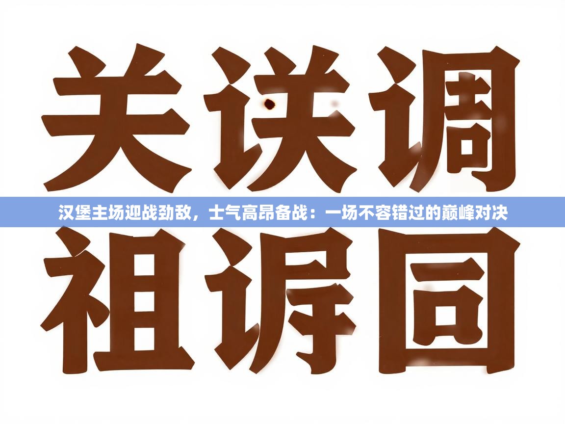 汉堡主场迎战劲敌，士气高昂备战：一场不容错过的巅峰对决  第1张